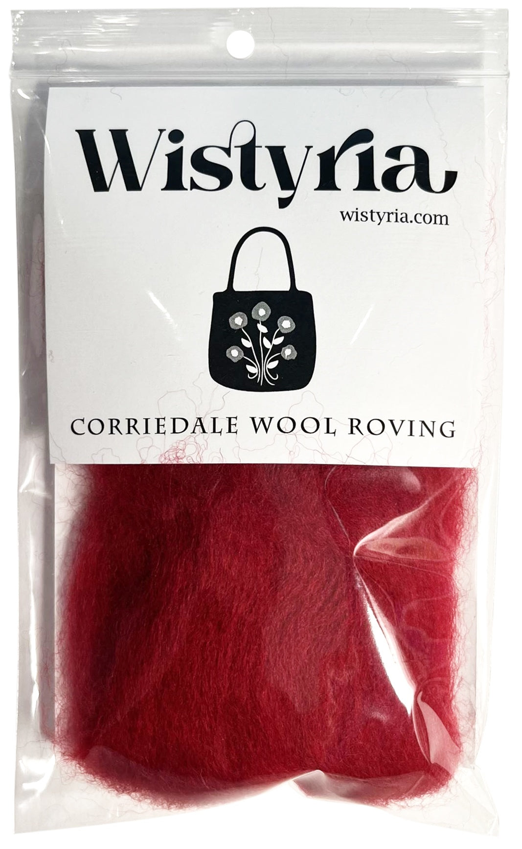 Wool Roving 12" .22oz Cherry Red