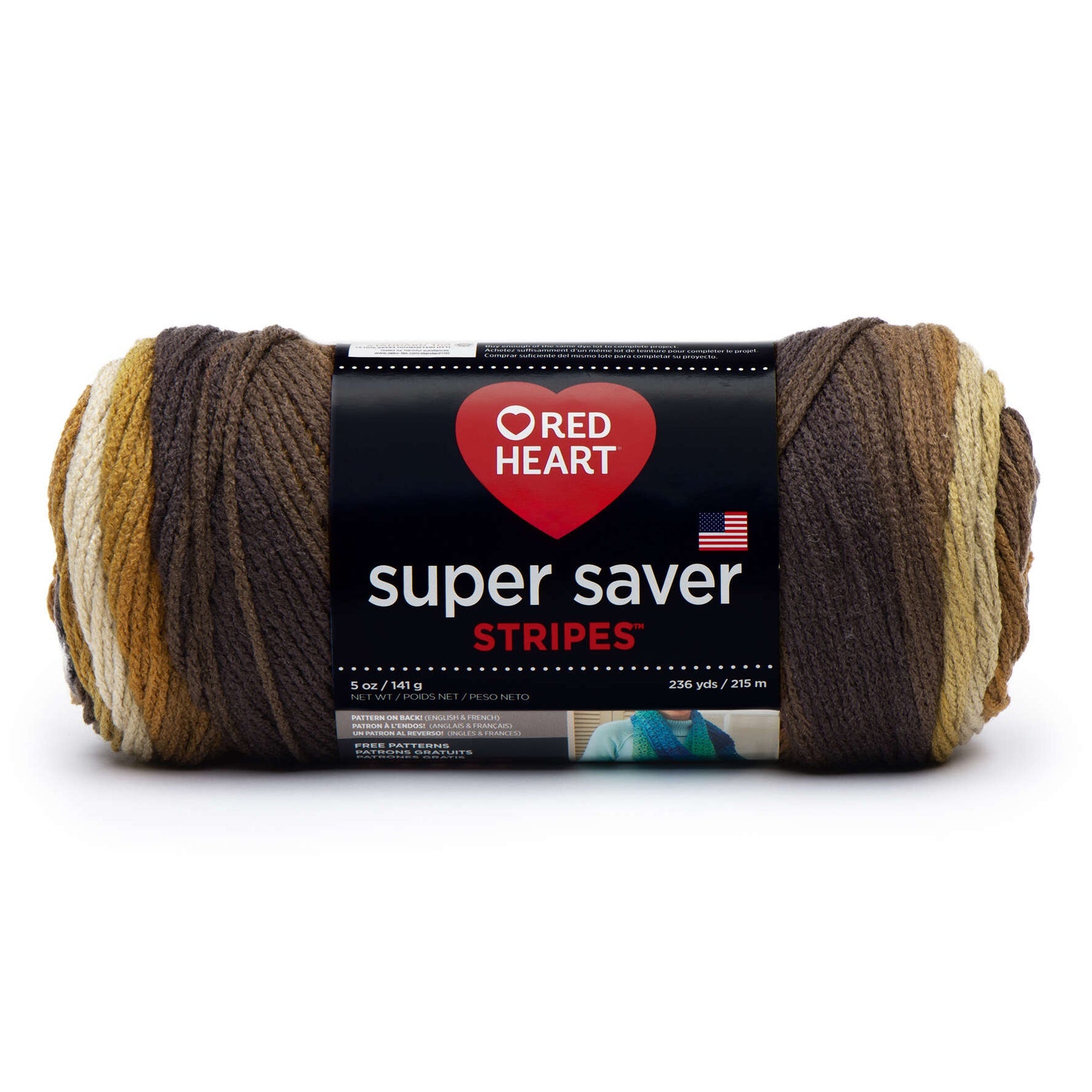 Red Heart Super Saver Yarn Latte Stripe