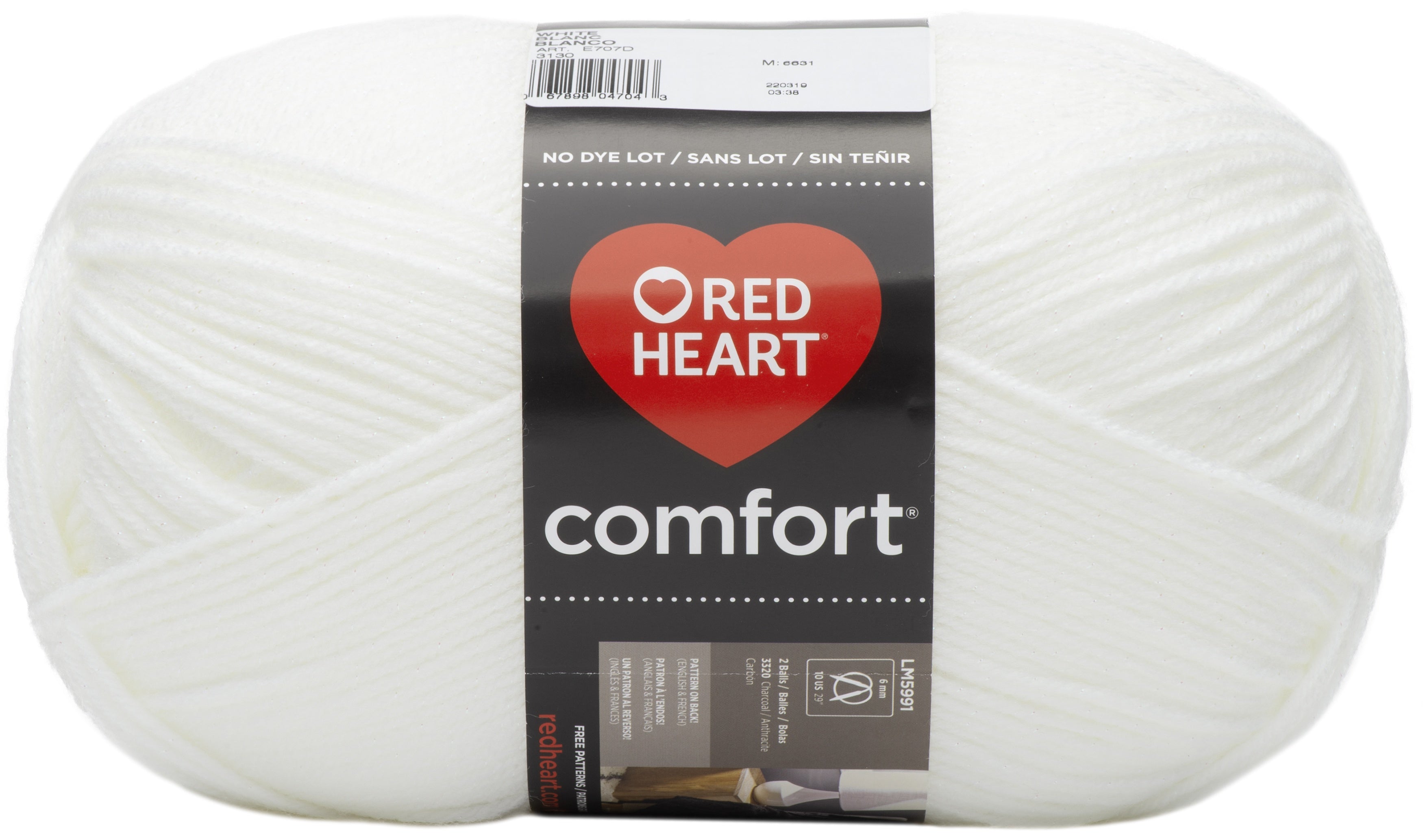 Red Heart Comfort Yarn White & Opal Shimmer