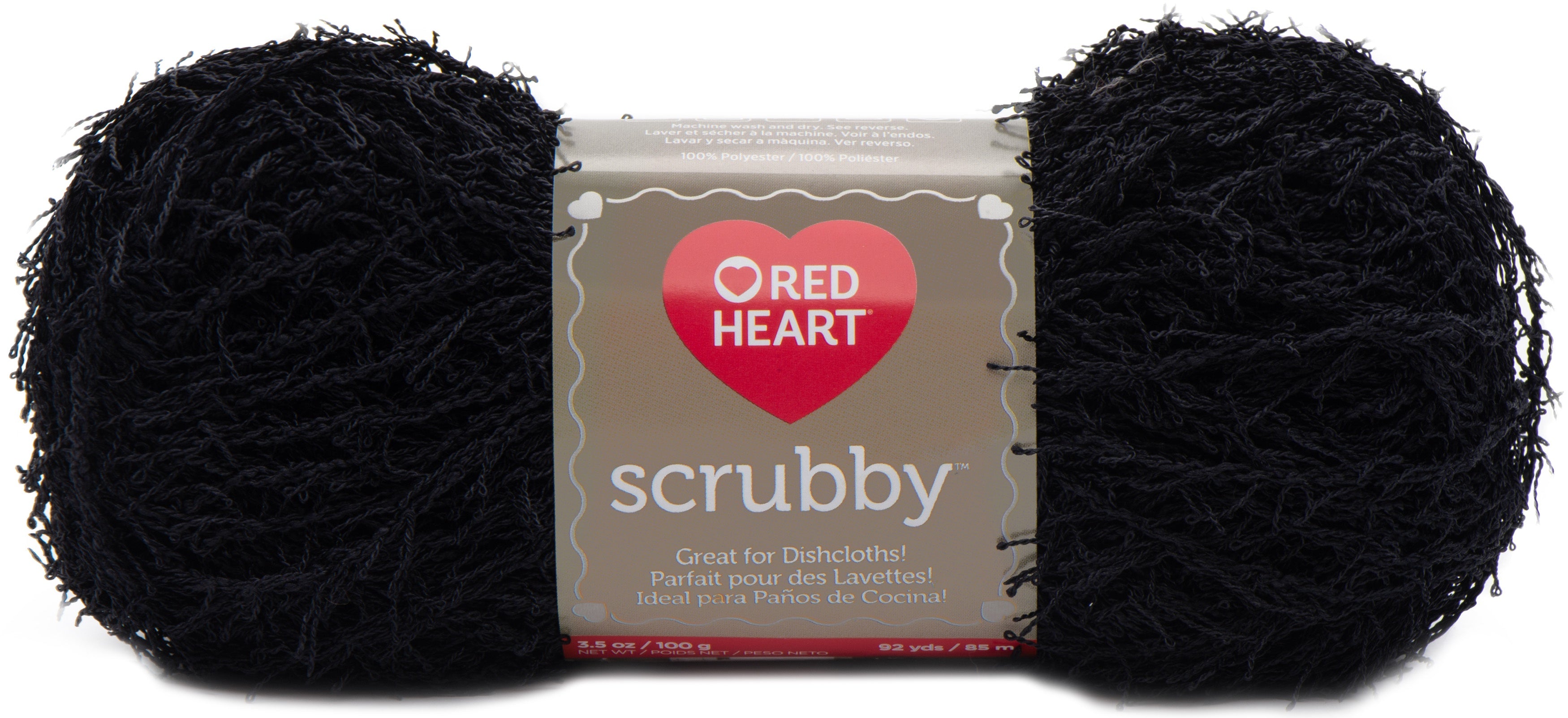Red Heart Scrubby Yarn Black