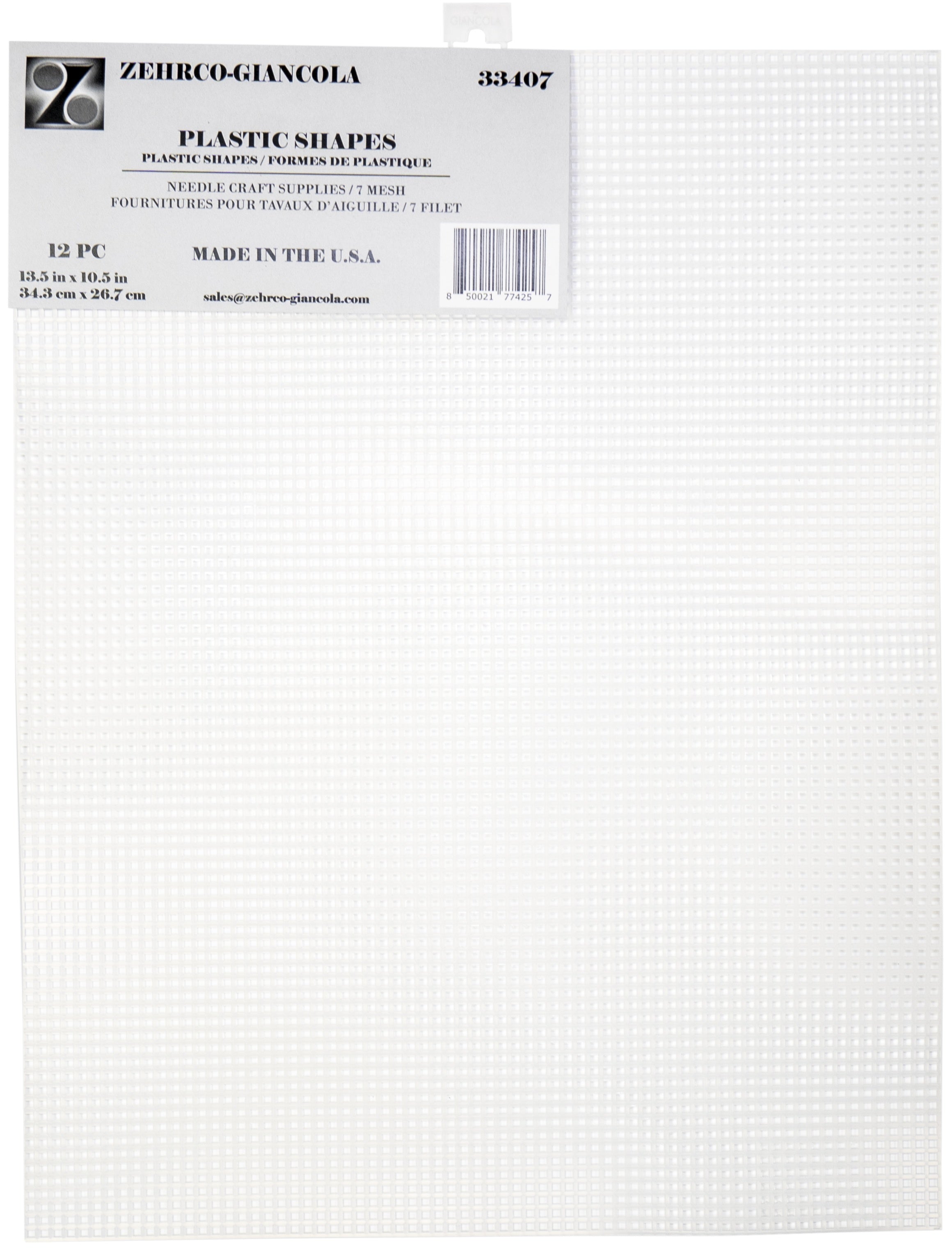 Plastic Canvas 7 Count 10.5"X13.5" 12/Pkg Clear