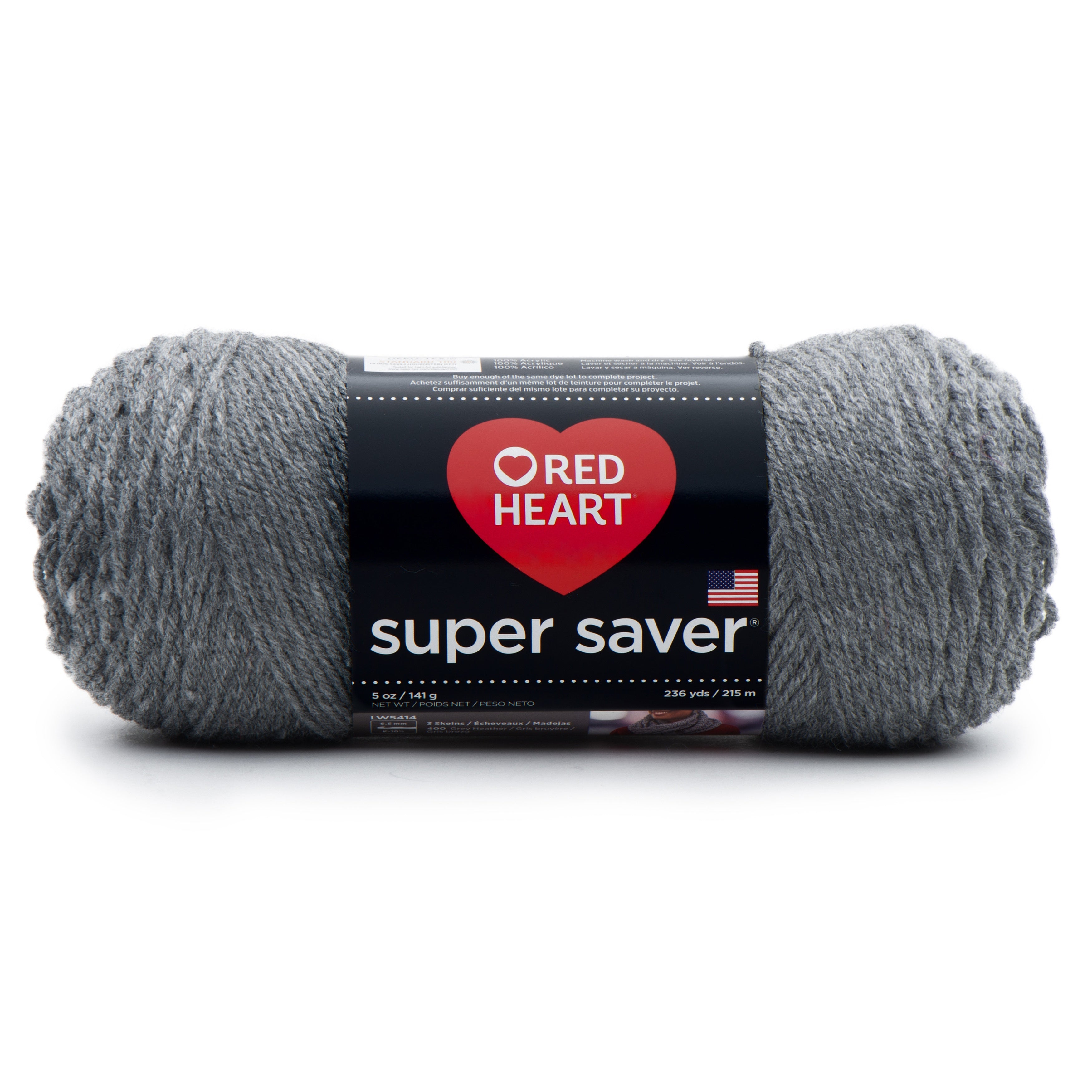 Red Heart Super Saver Yarn Grey Heather