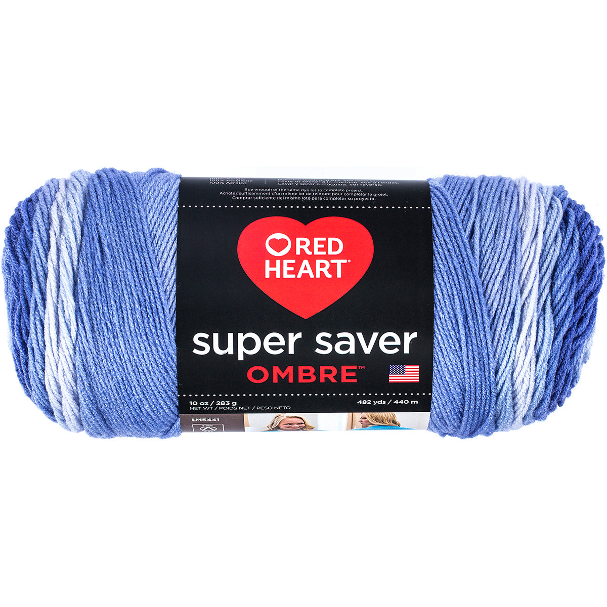 Red Heart Super Saver Ombre Yarn Baja Blue