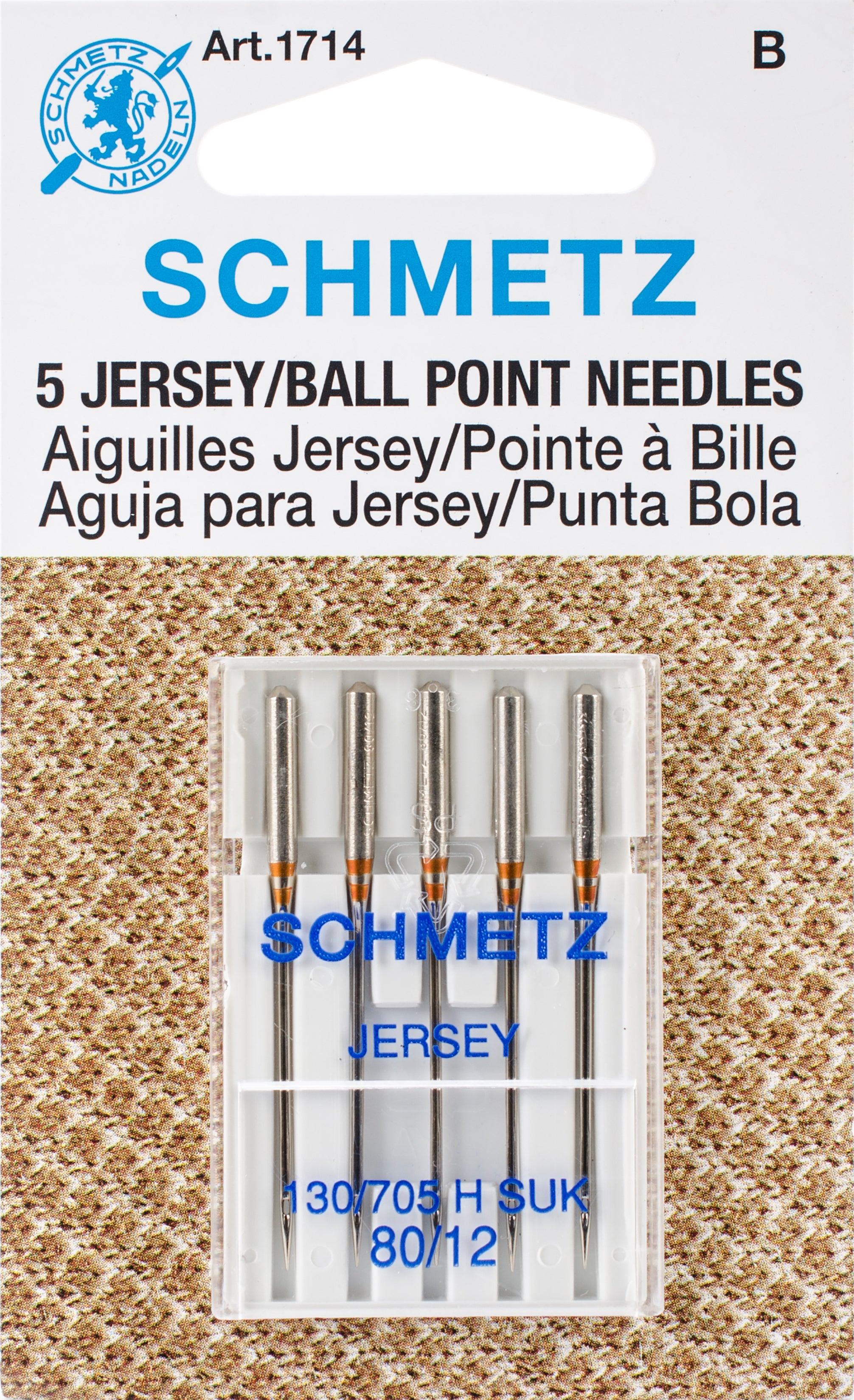 Jersey Ball Point Machine Needles Size 12/80 5/Pkg