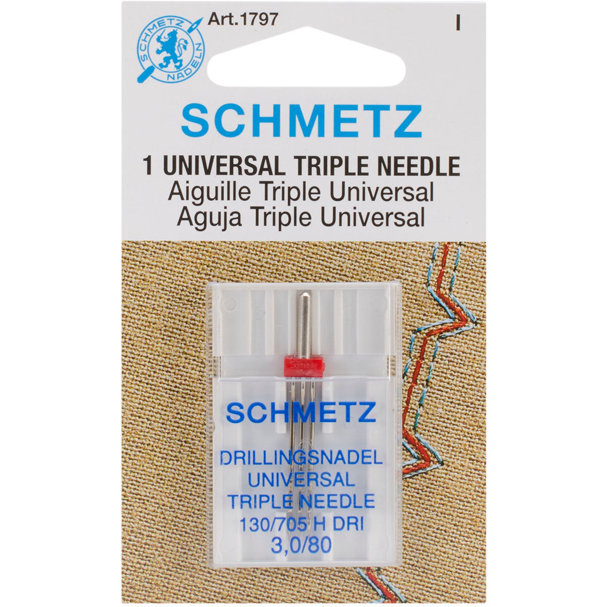 Universal Triple Machine Needle Size 3.0/80 1/Pkg
