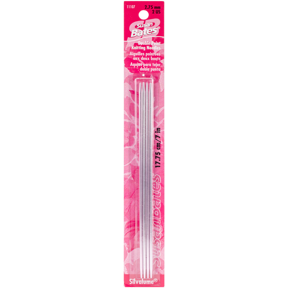 Silvalume Double Point Knitting Needles 7" 4/Pkg Size 2/2.75mm
