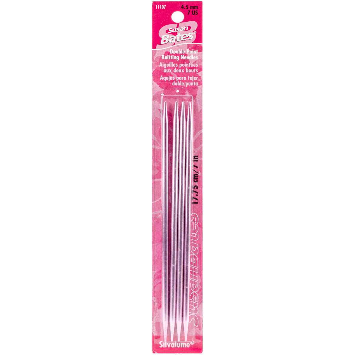 Silvalume Double Point Knitting Needles 7" 4/Pkg Size 7/4.5mm