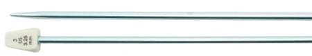 Silvalume Single Point Knitting Needles 10" Size 3/3.25mm