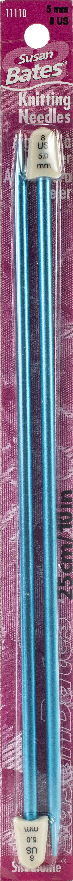 Silvalume Single Point Knitting Needles 10" Size 8/5mm