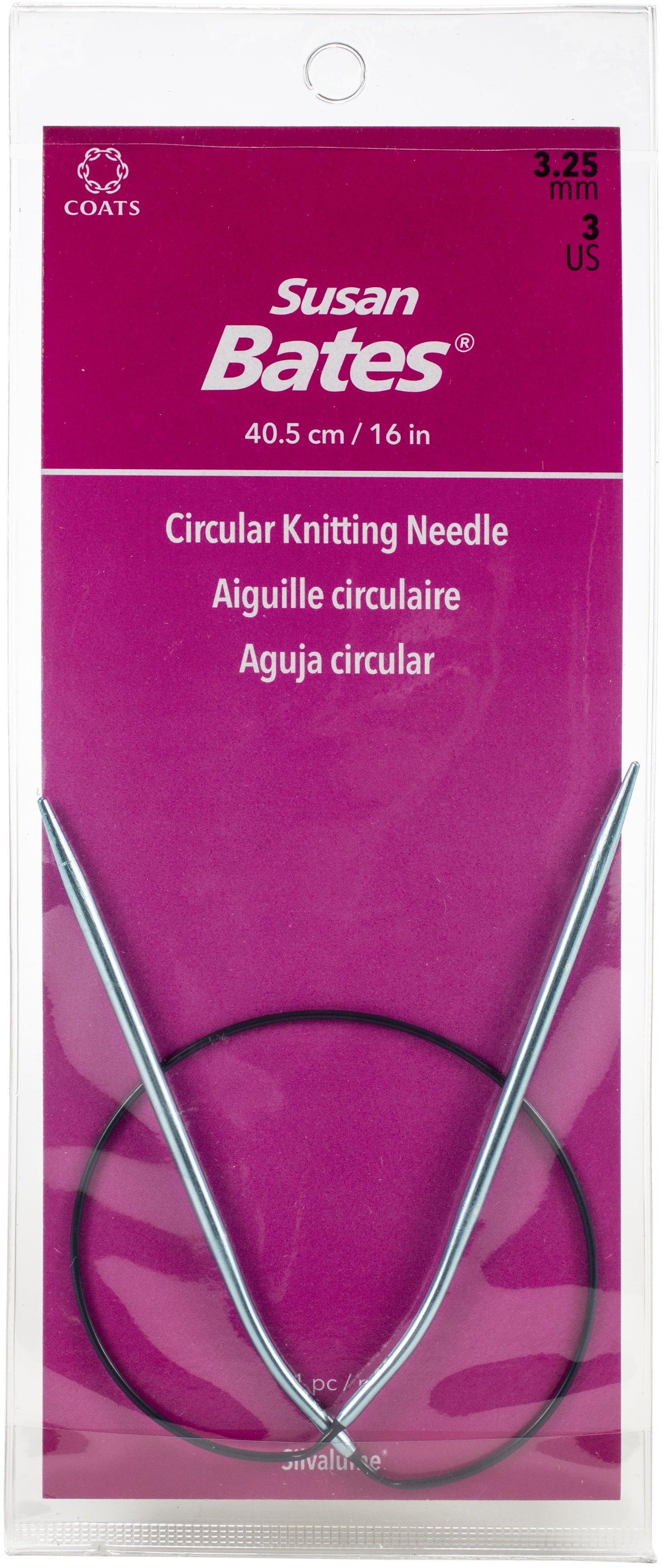 Silvalume Circular Knitting Needles 16" Size 3/3.25mm