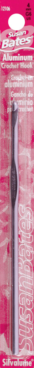 Silvalume Aluminum Crochet Hook 5.5" Size G6/4mm