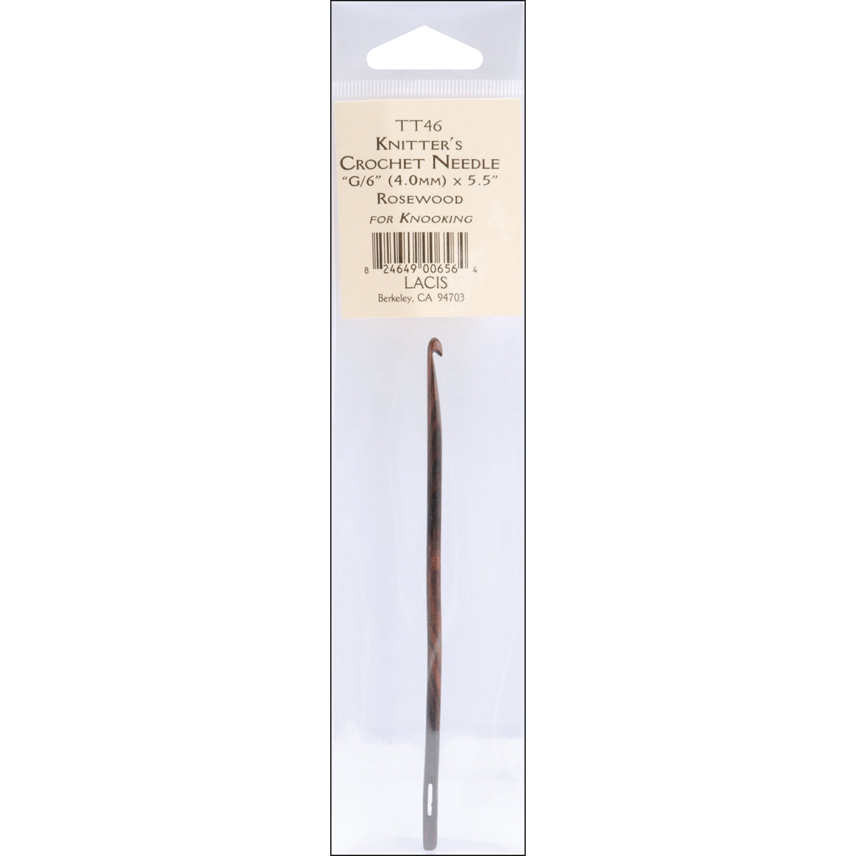 Knitter's Rosewood Crochet Needle 5.5" Size G6/4mm