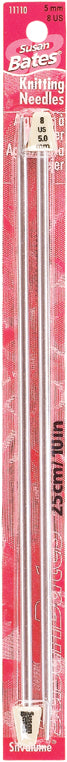 Silvalume Single Point Knitting Needles 10" Size 1/2.25mm