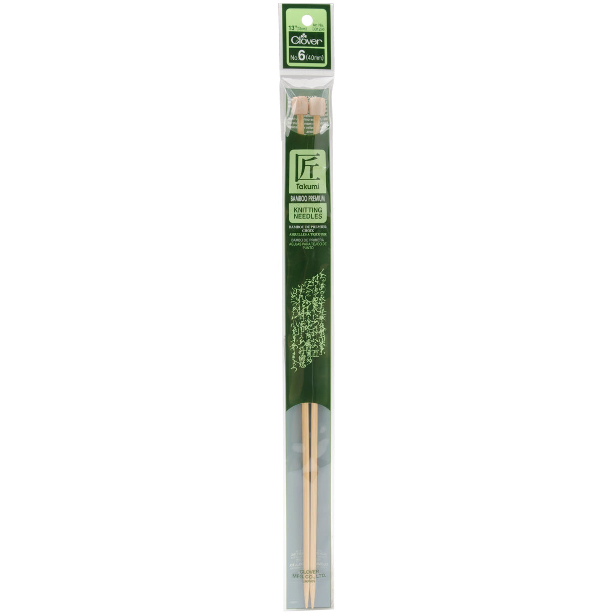 Takumi Bamboo Single Point Knitting Needles 13" To 14" Size 6/4mm