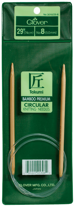 Takumi Bamboo Circular Knitting Needles 29" Size 8/5mm