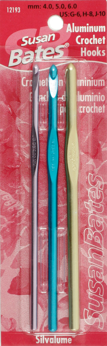 Silvalume Aluminum Crochet Hook Set Sizes G6 To J10