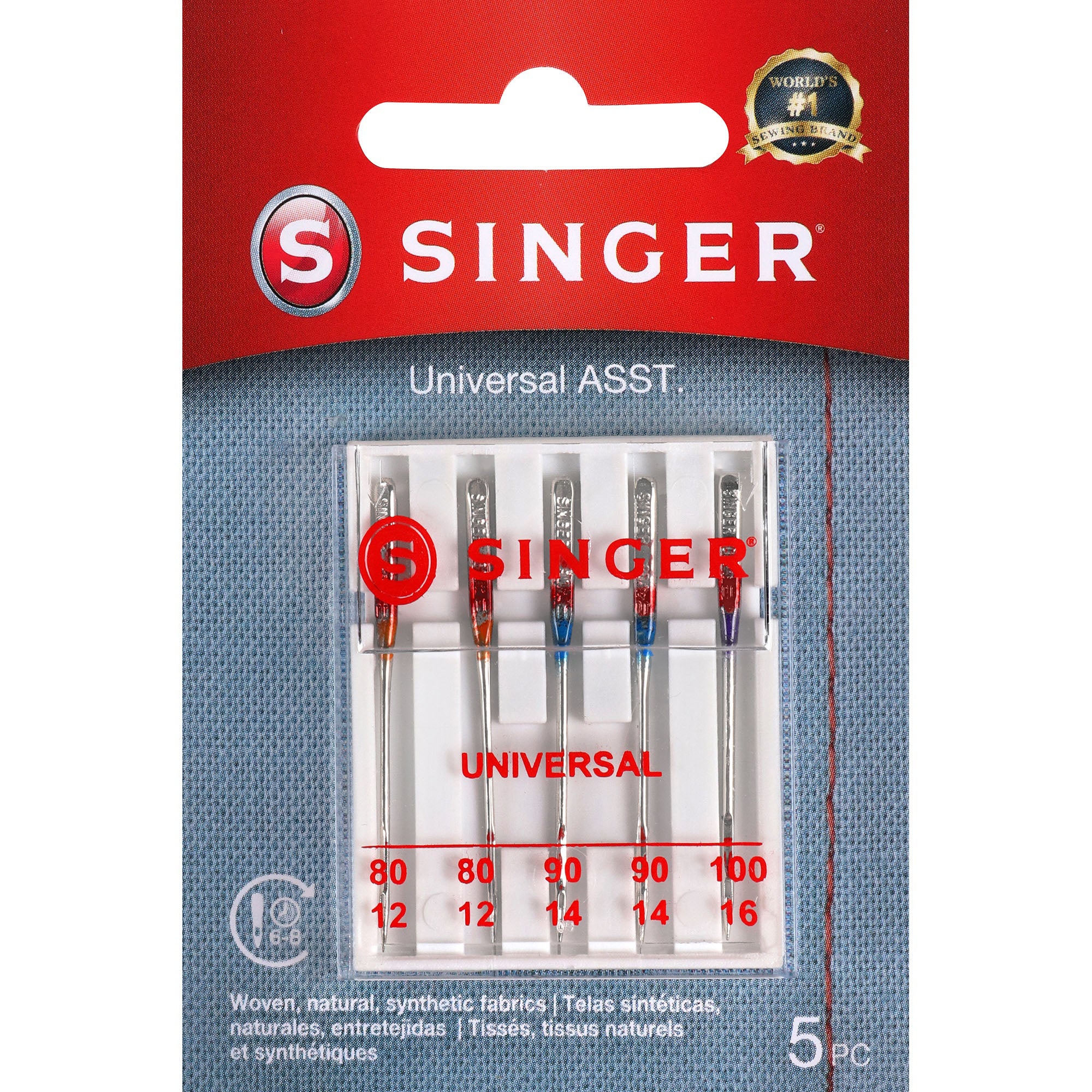Universal Regular Point Machine Needles Sizes 11/80 (2), 14/90 (2) & 16/100 (1)
