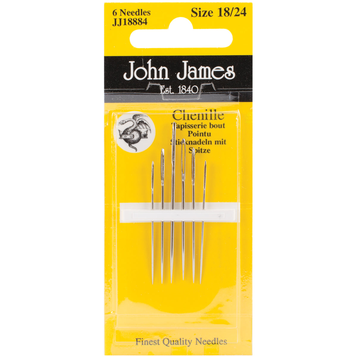 Chenille Hand Needles Size 18/24 6/Pkg