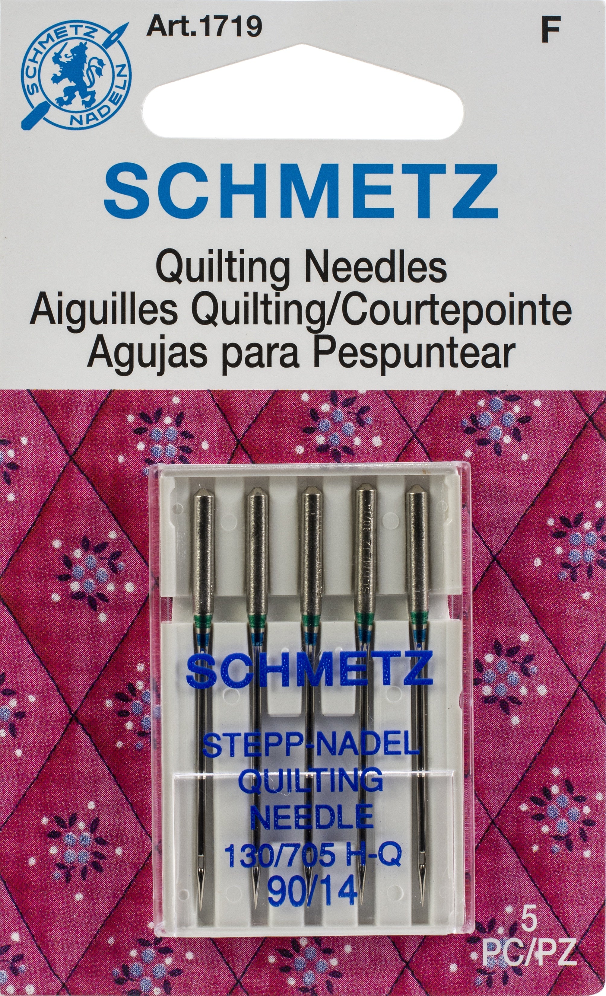 Quilt Machine Needles Size 14/90 5/Pkg