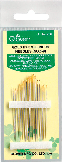Gold Eye Milliners Needles Size 3/9 16/Pkg