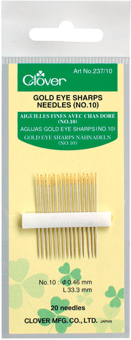 Gold Eye Sharps Needles Size 10 20/Pkg