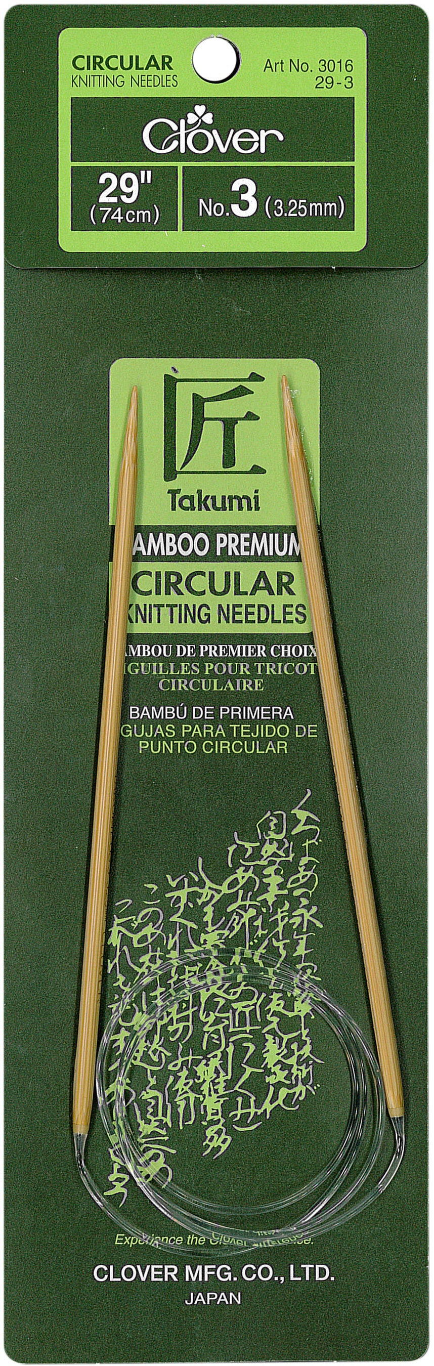 Takumi Bamboo Circular Knitting Needles 29" Size 3/3.25mm