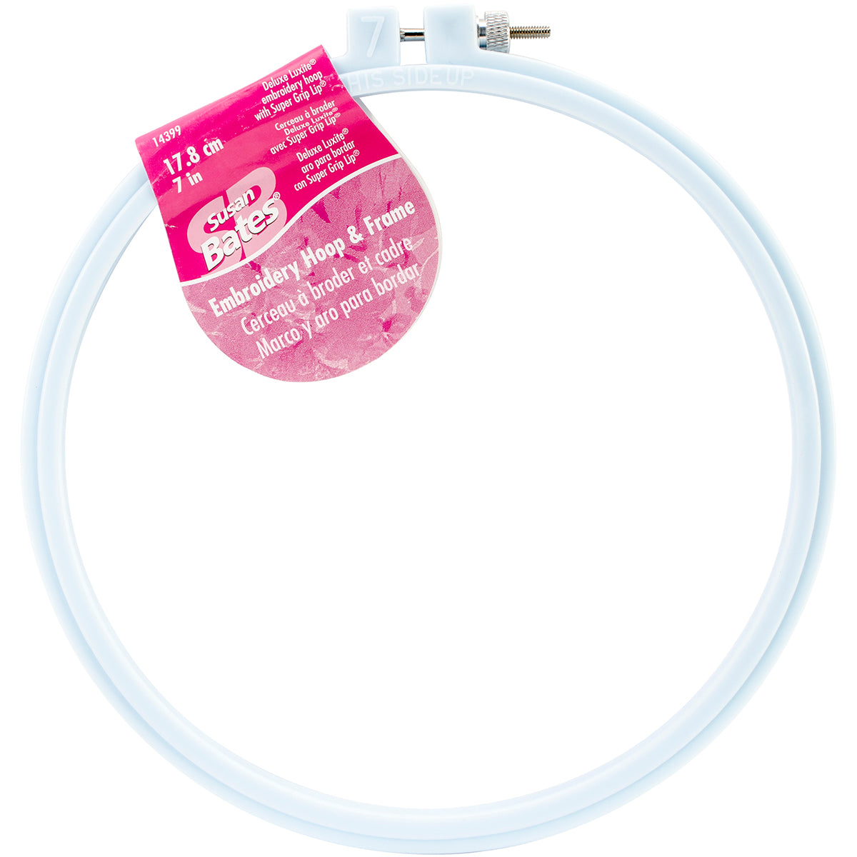 Plastic Embroidery Hoop - Light Blue Size 7"