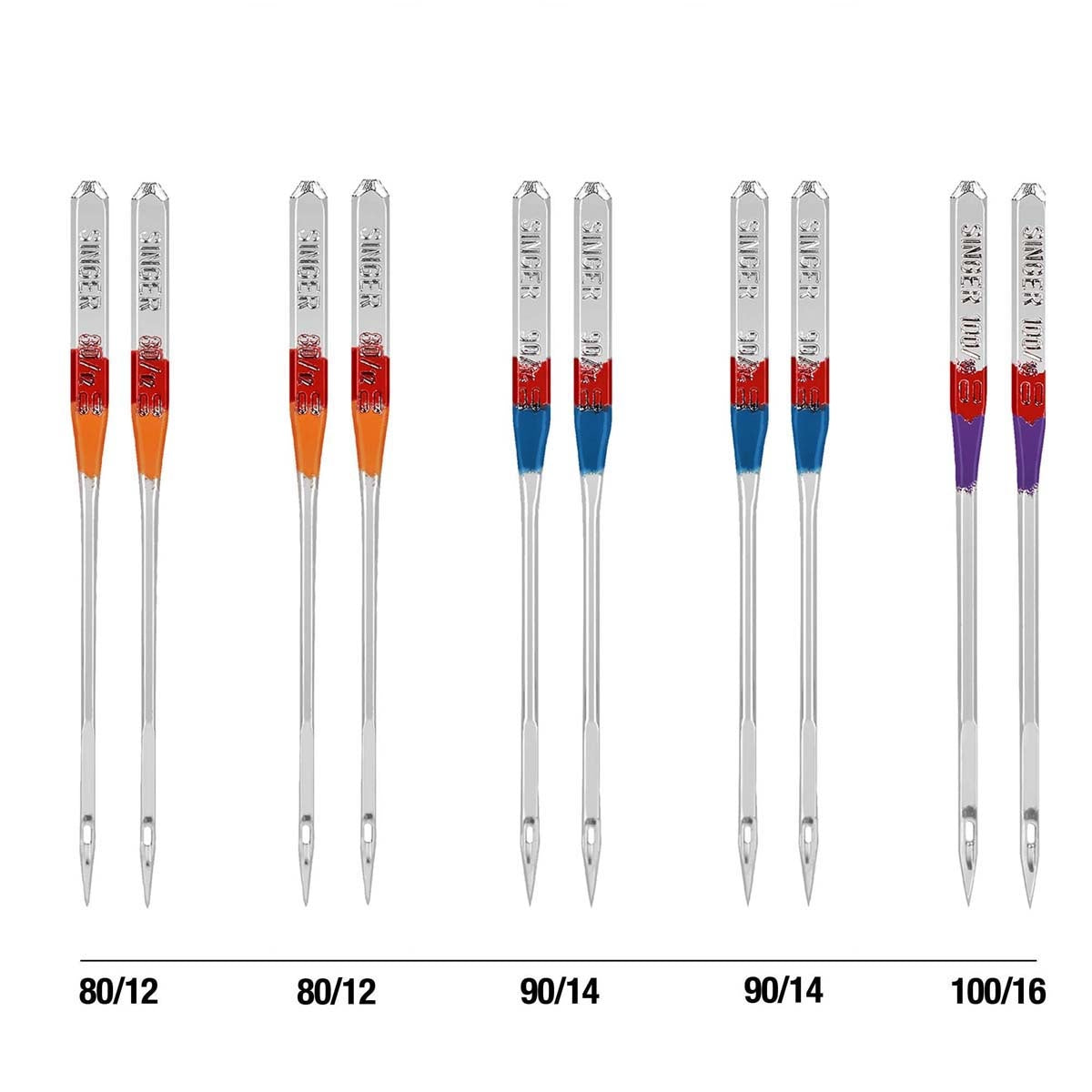 Universal Regular Point Machine Needles Sizes 11/80 (4), 14/90 (4) & 16/100 (2)
