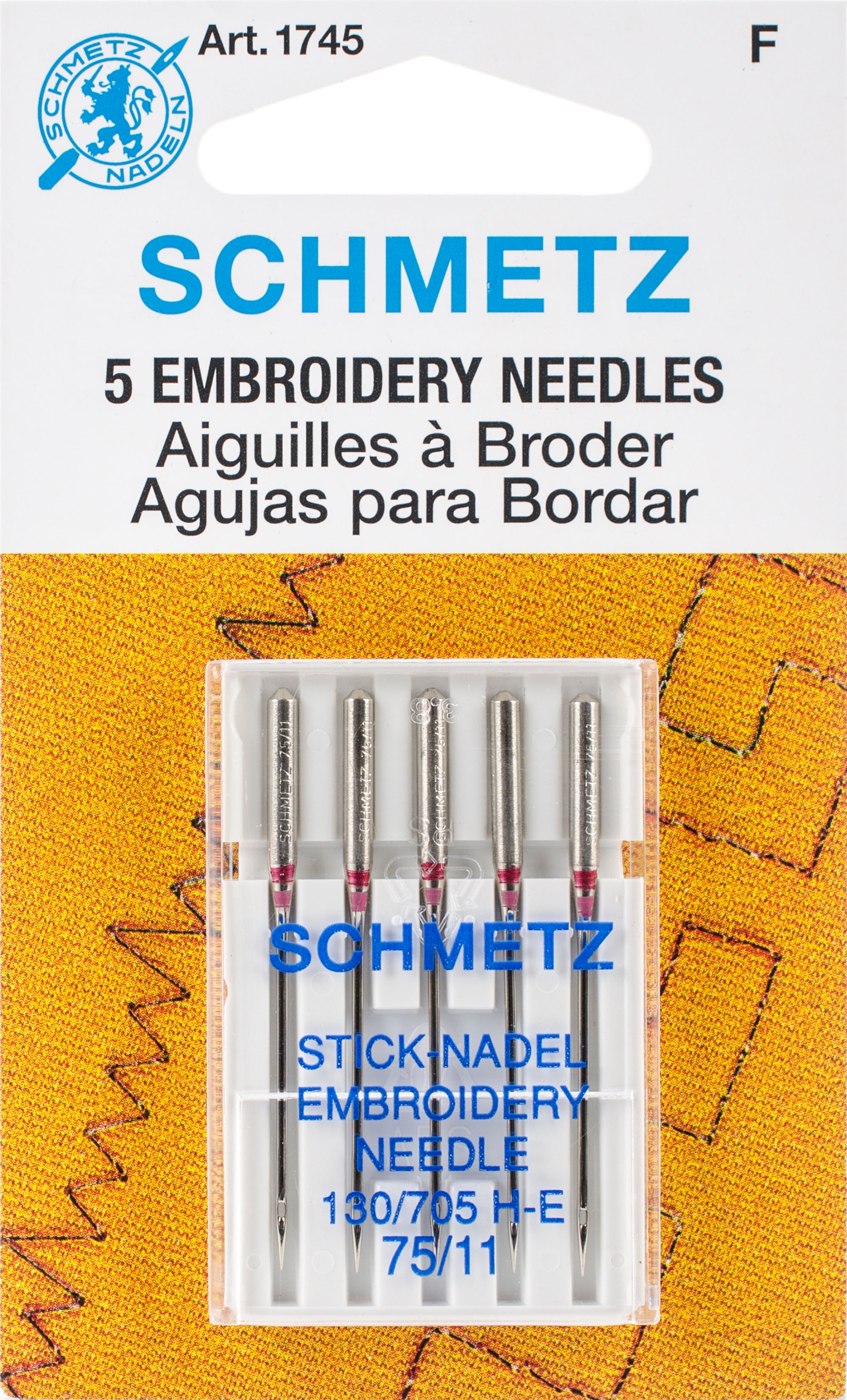 Embroidery Machine Needles Size 11/75 5/Pkg