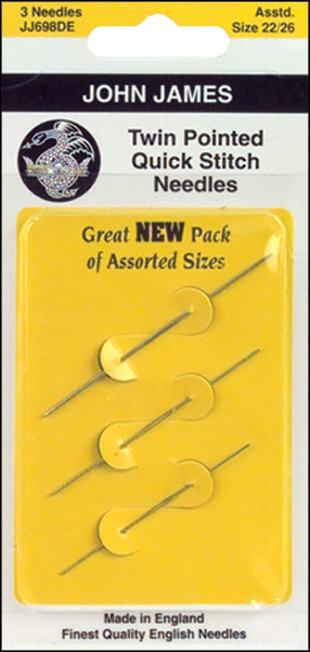 Twin Pointed Quick Stitch Tapestry Hand Needles Size 22 3/Pkg
