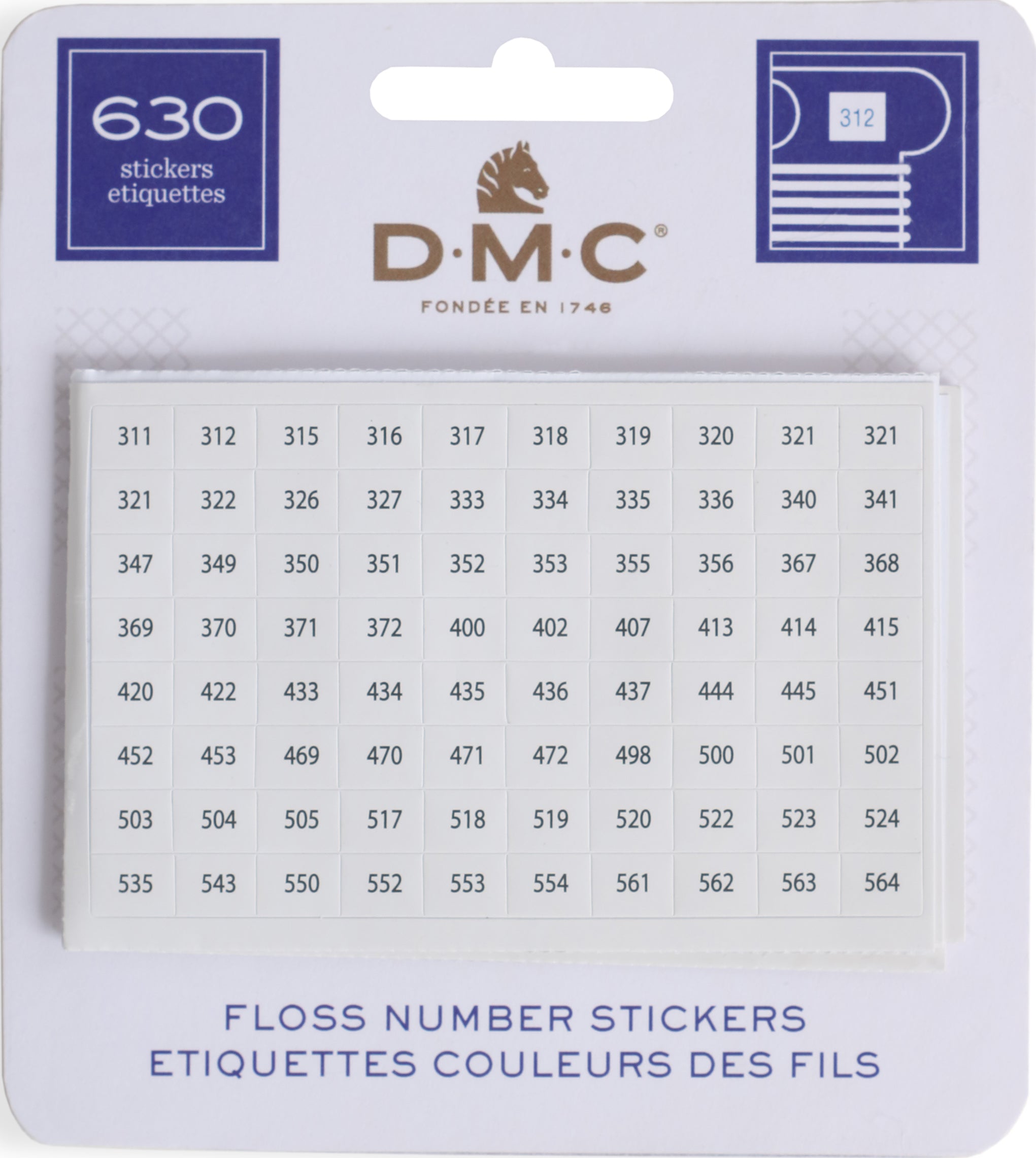 Floss Number Stickers-630/Pkg