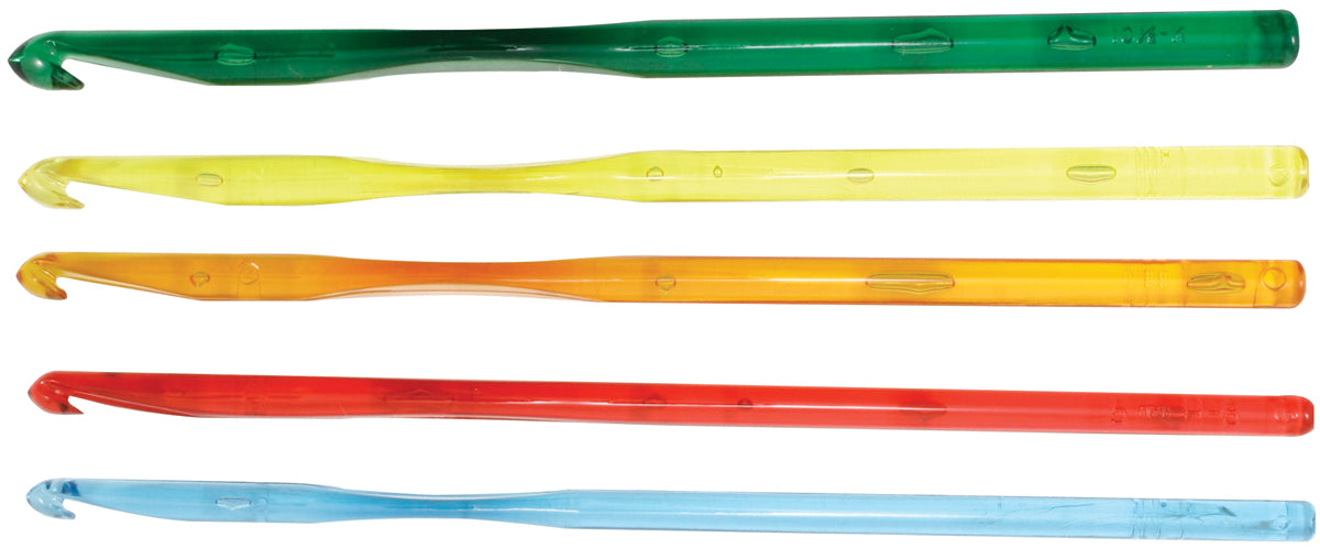 Crystalites Acrylic Crochet Hook Set Sizes G6 To K10.5