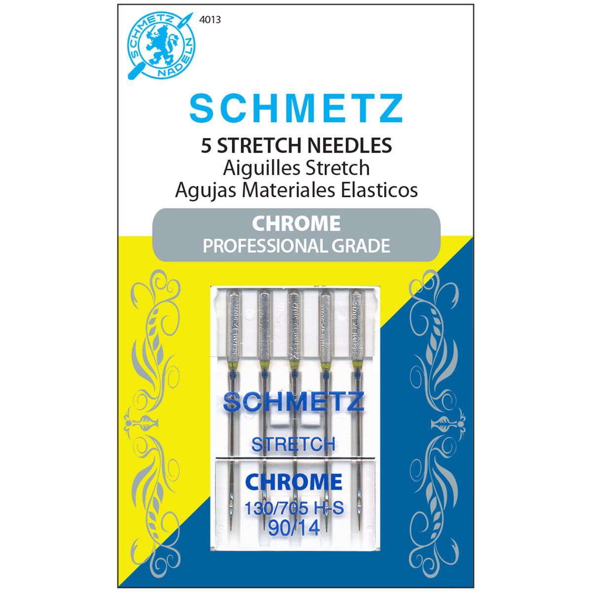Chrome Stretch Machine Needles Size 90/14 5/Pkg
