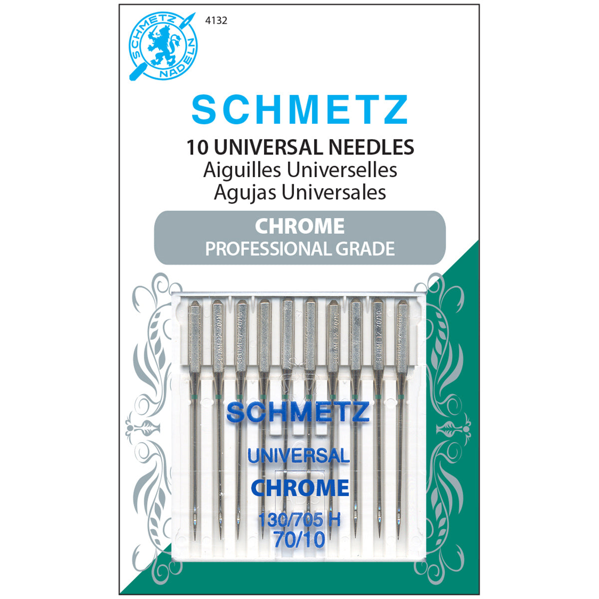 Chrome Universal Machine Needles Size 70/10 10/Pkg