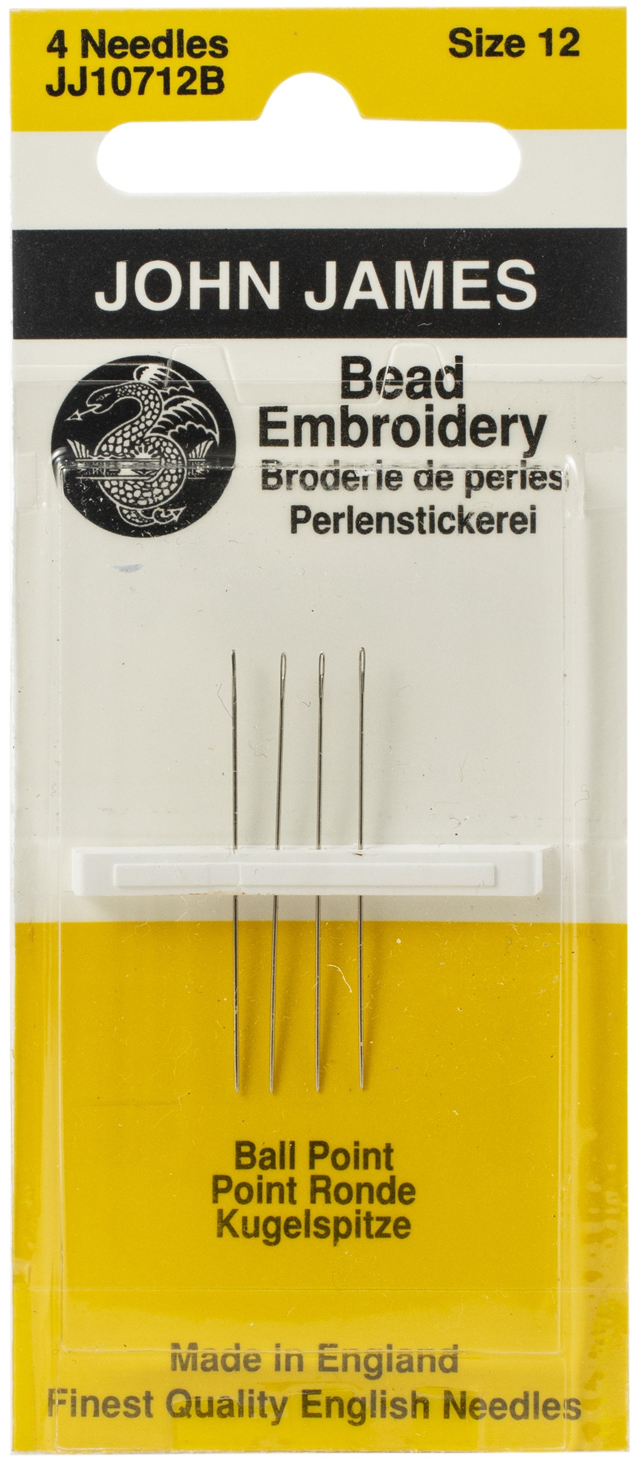 Bead Embroidery Hand Needles Size 12 4/Pkg