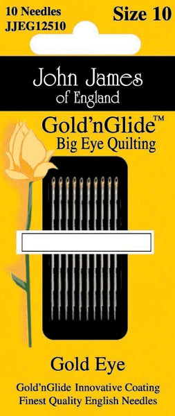 Gold'n Glide Big Eye Quilting Needles  Size 10 10/Pkg