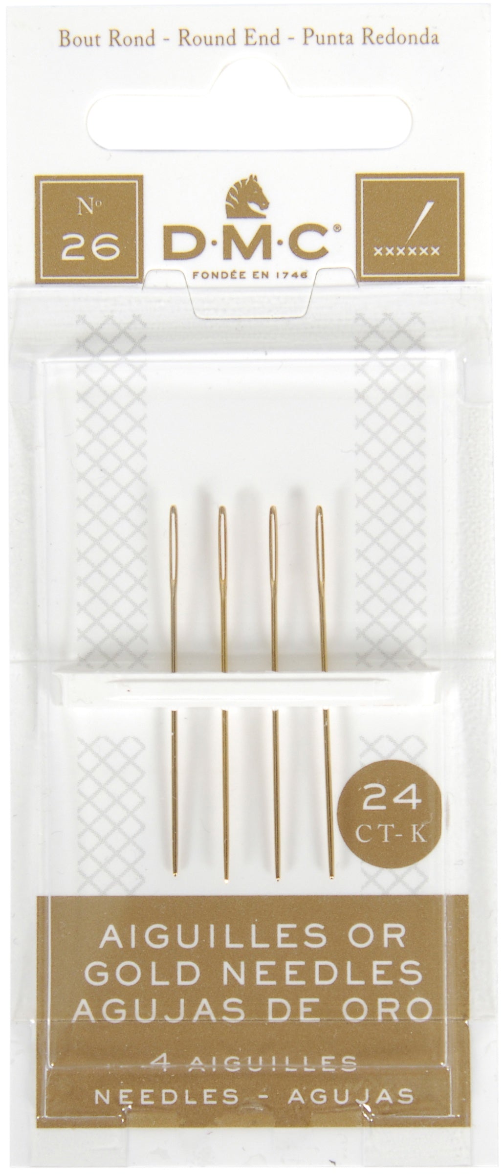 Gold Tapestry Hand Needles Size 26 4/Pkg