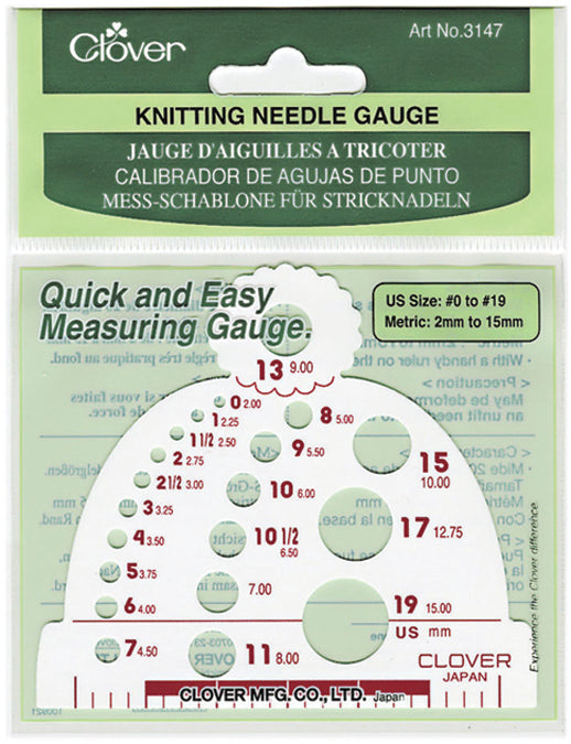 Knitting Needle Gauge Measures Sizes 0 To 19