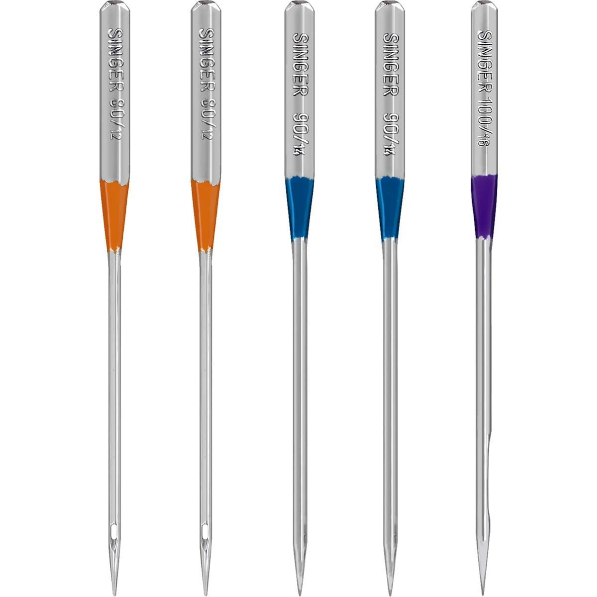 Universal Regular Point Overlock Machine Needles Sizes 11/80 (2), 14/90 (2) & 16/100 (1)
