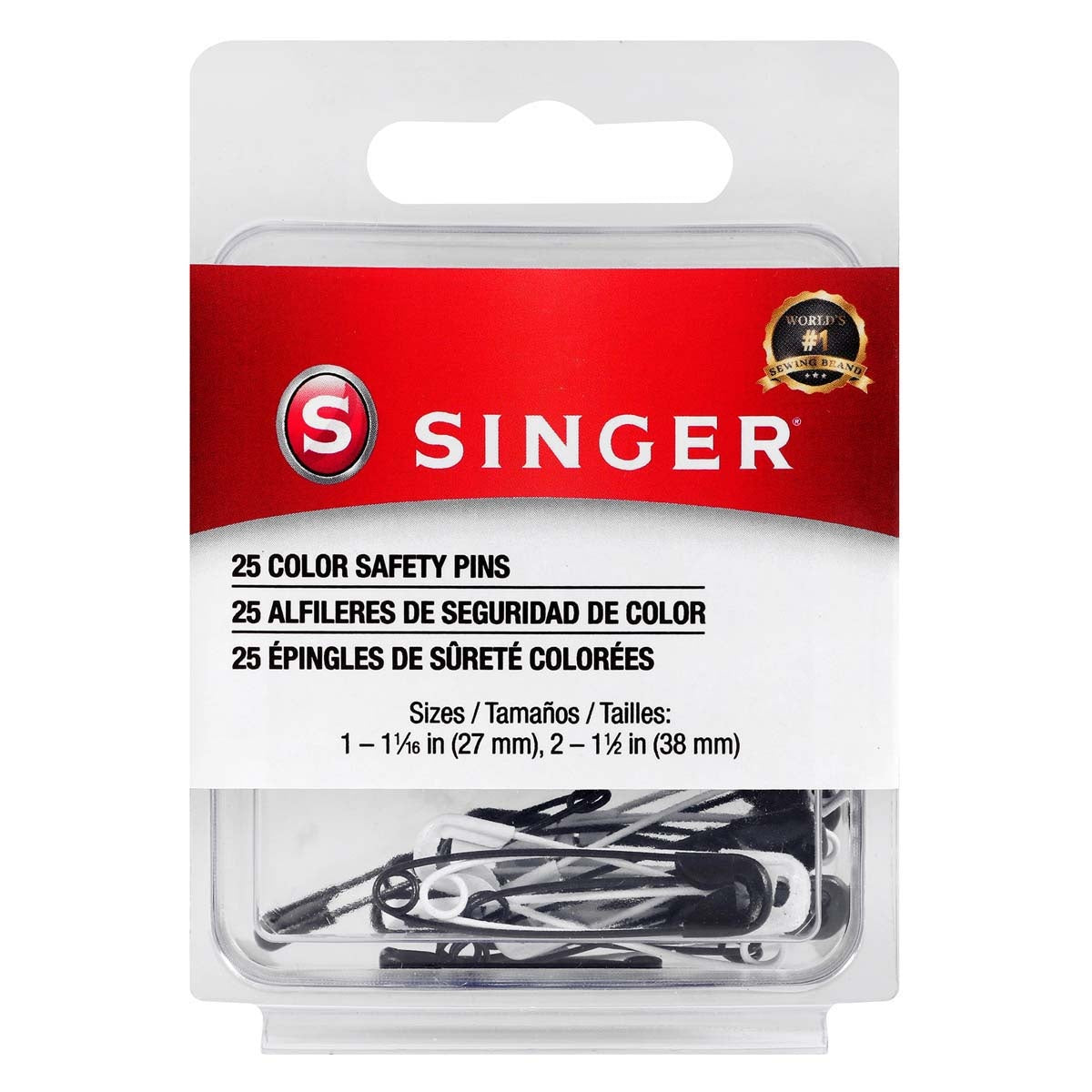 Professional Style Safety Pins Sizes 1 & 2 25/Pkg
