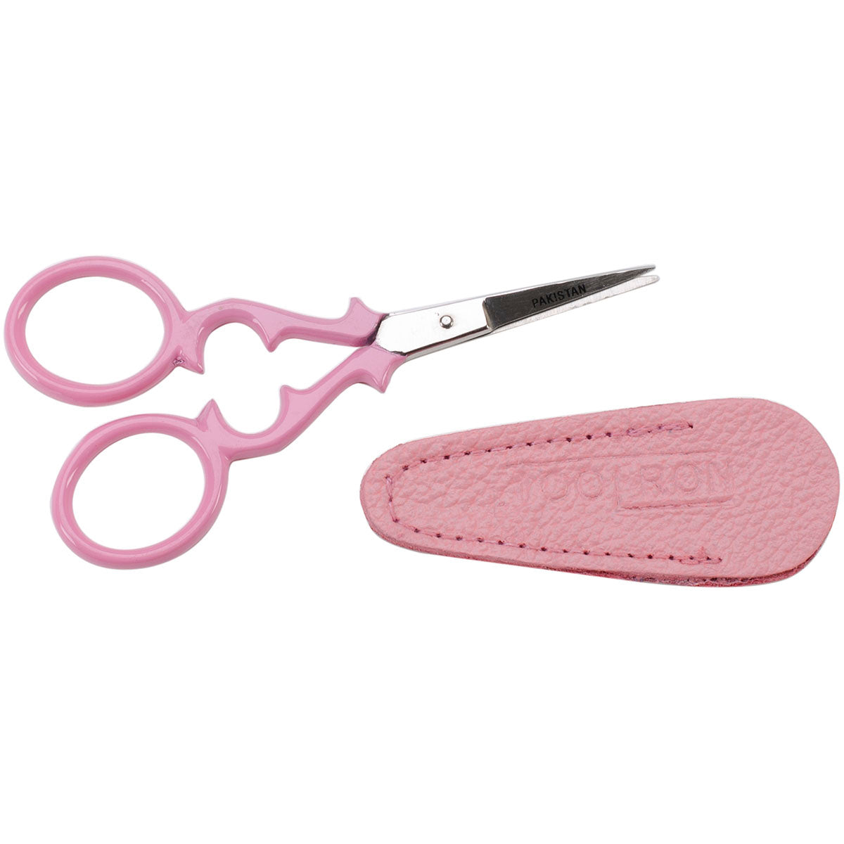 Victorian Scissors 3.5" Pink W/Leather Sheath