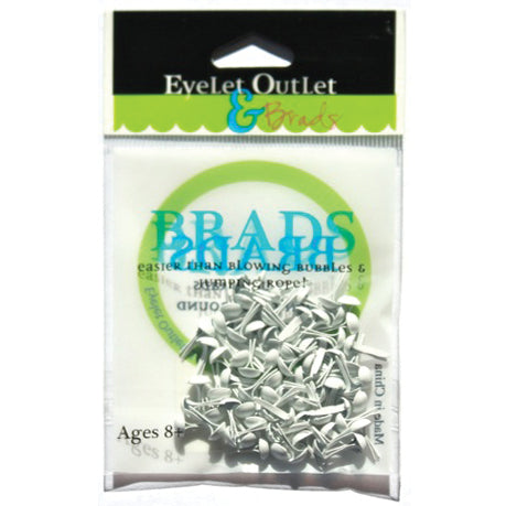 Eyelet Outlet Round Brads 4mm 70/Pkg White