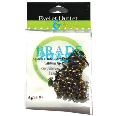 Eyelet Outlet Round Brads 4mm 70/Pkg Brushed Brass