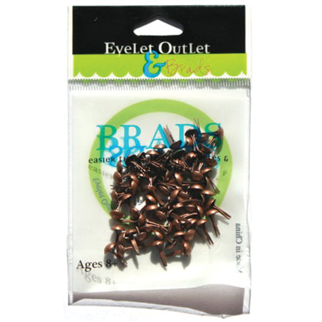 Eyelet Outlet Round Brads 4mm 70/Pkg Brushed Copper