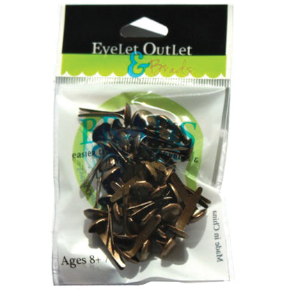 Eyelet Outlet Round Brads 8mm 40/Pkg Brushed Brass