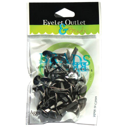 Eyelet Outlet Round Brads 8mm 40/Pkg Brushed Silver