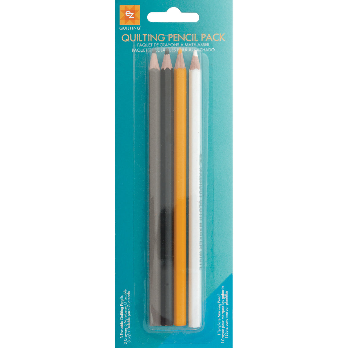 Quilting Pencils 4/Pkg White, Gray, Yellow & Black