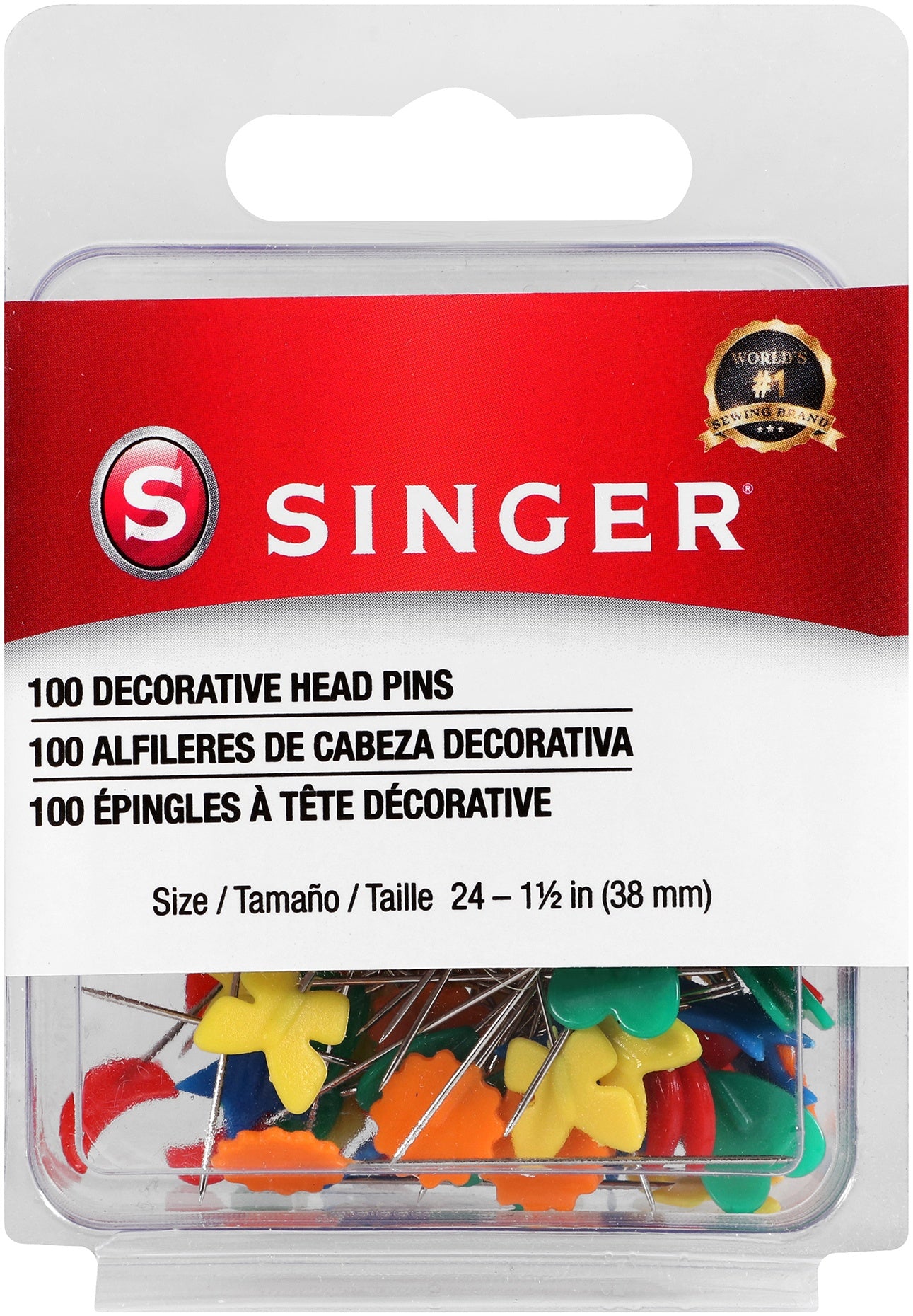 Decorative Straight Pins Size 24 100/Pkg