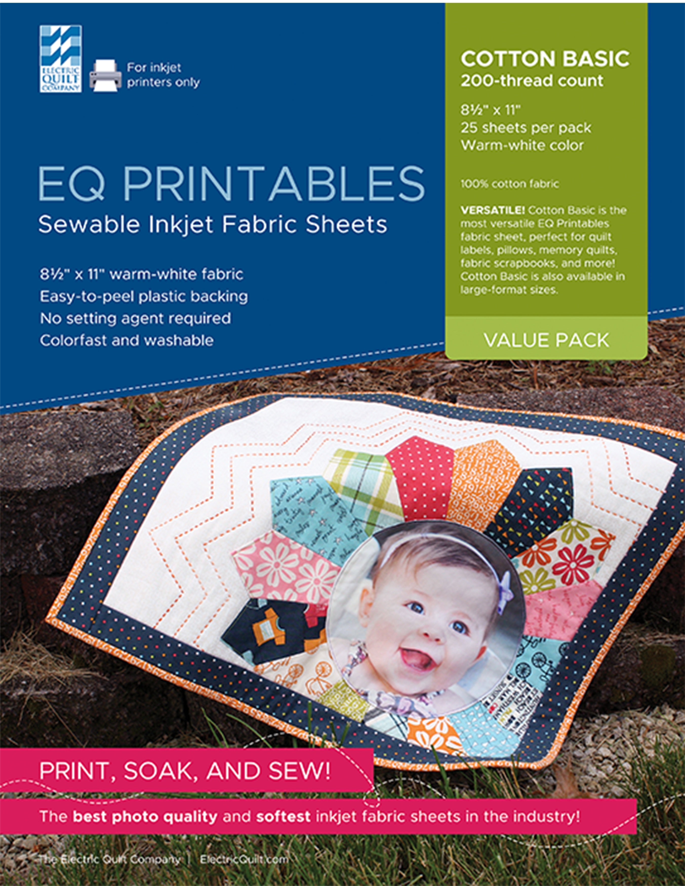 Inkjet Printable Fabric Sheets 8.5"X11" 6/Pkg Warm White