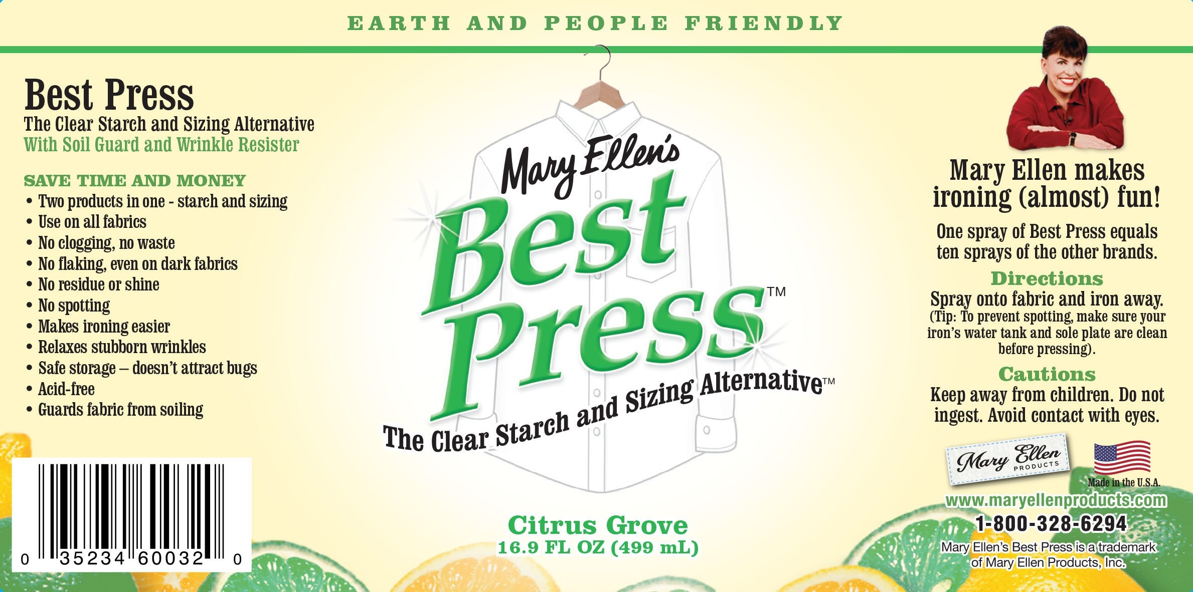 Mary Ellen's Best Press Clear Starch Alternative 16oz Citrus Grove